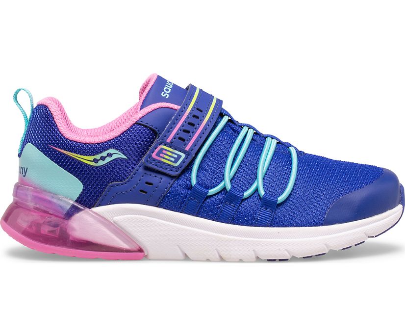 Kids' Saucony Flash Glow 2.0 Sneakers Navy / Pink | Singapore 868PJJQ